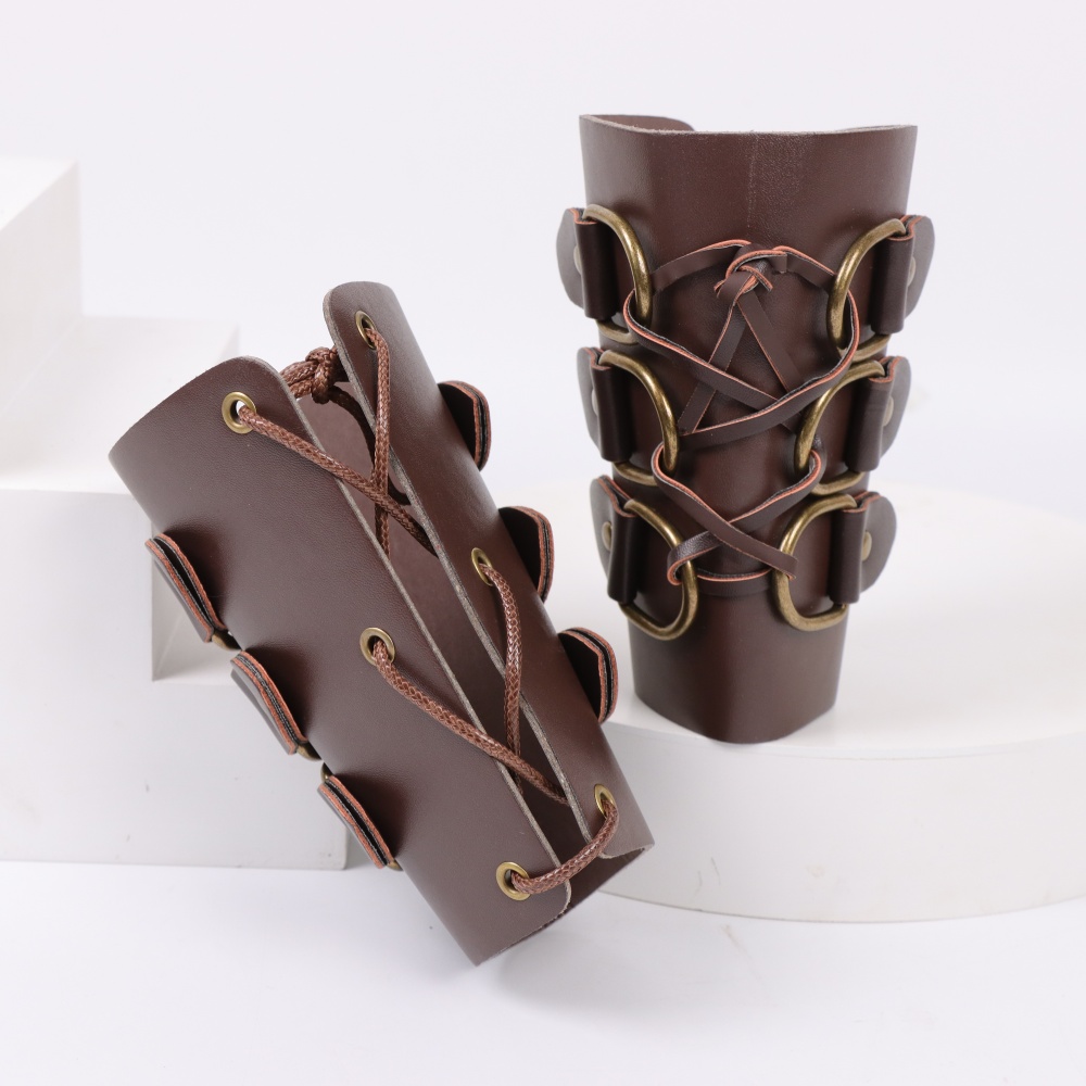 Medieval Men'S Accessories - Medieval Archery Leather Long Gloves Steampunk