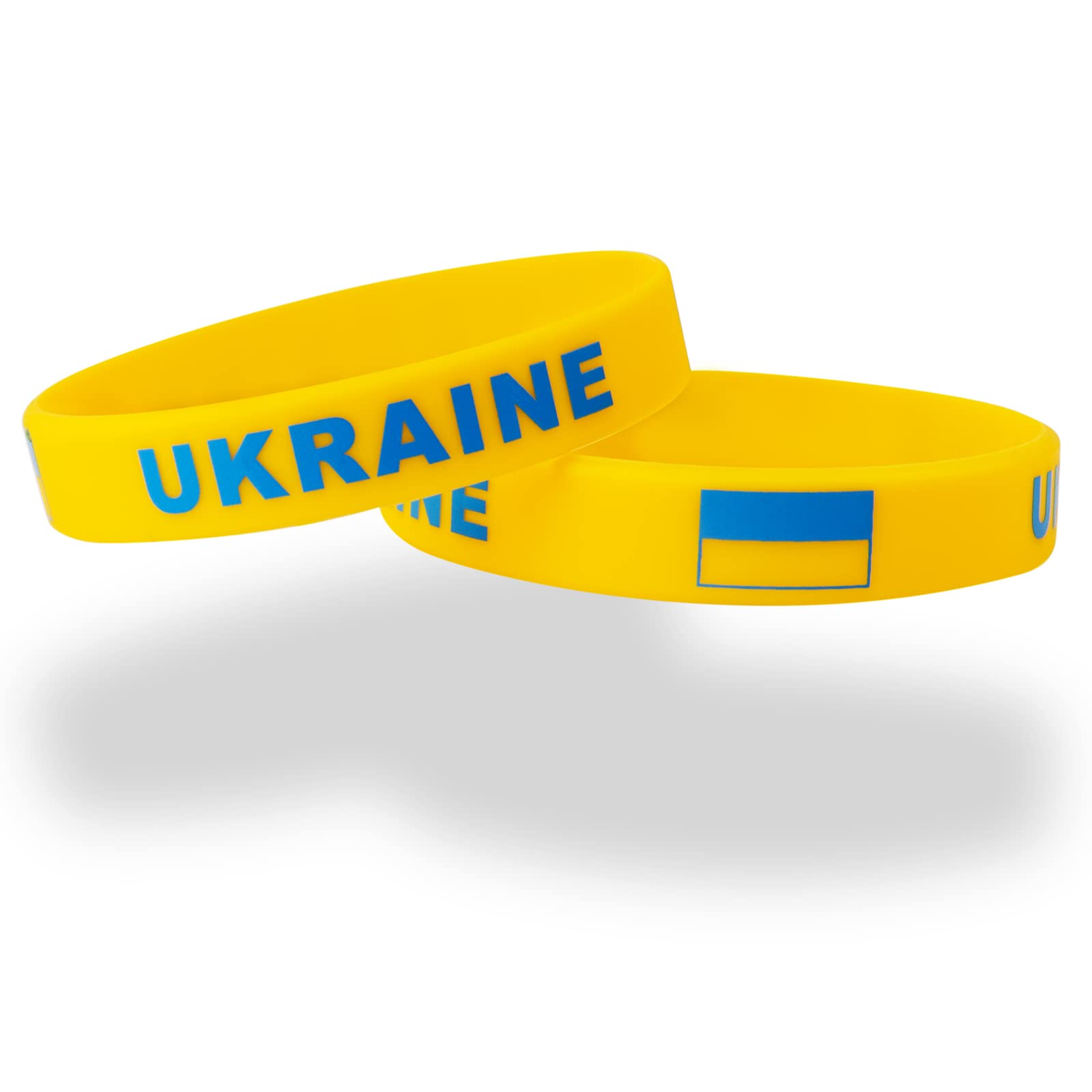 Men'S Accessories Uk - 2pcs Ukraine Flag Bracelet Silicone Motivational