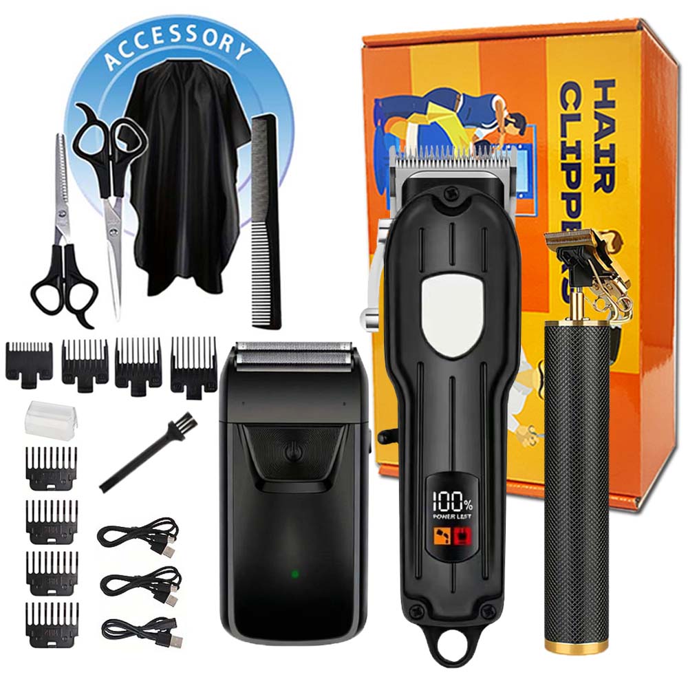Men Accessories Guide - Professional Hair Clipper Set with LCD