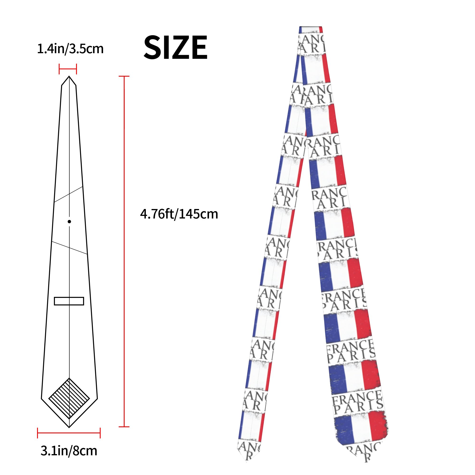 Men's Tie France Flag Capital  - огляд і ціна Men'S Accessories Paris
