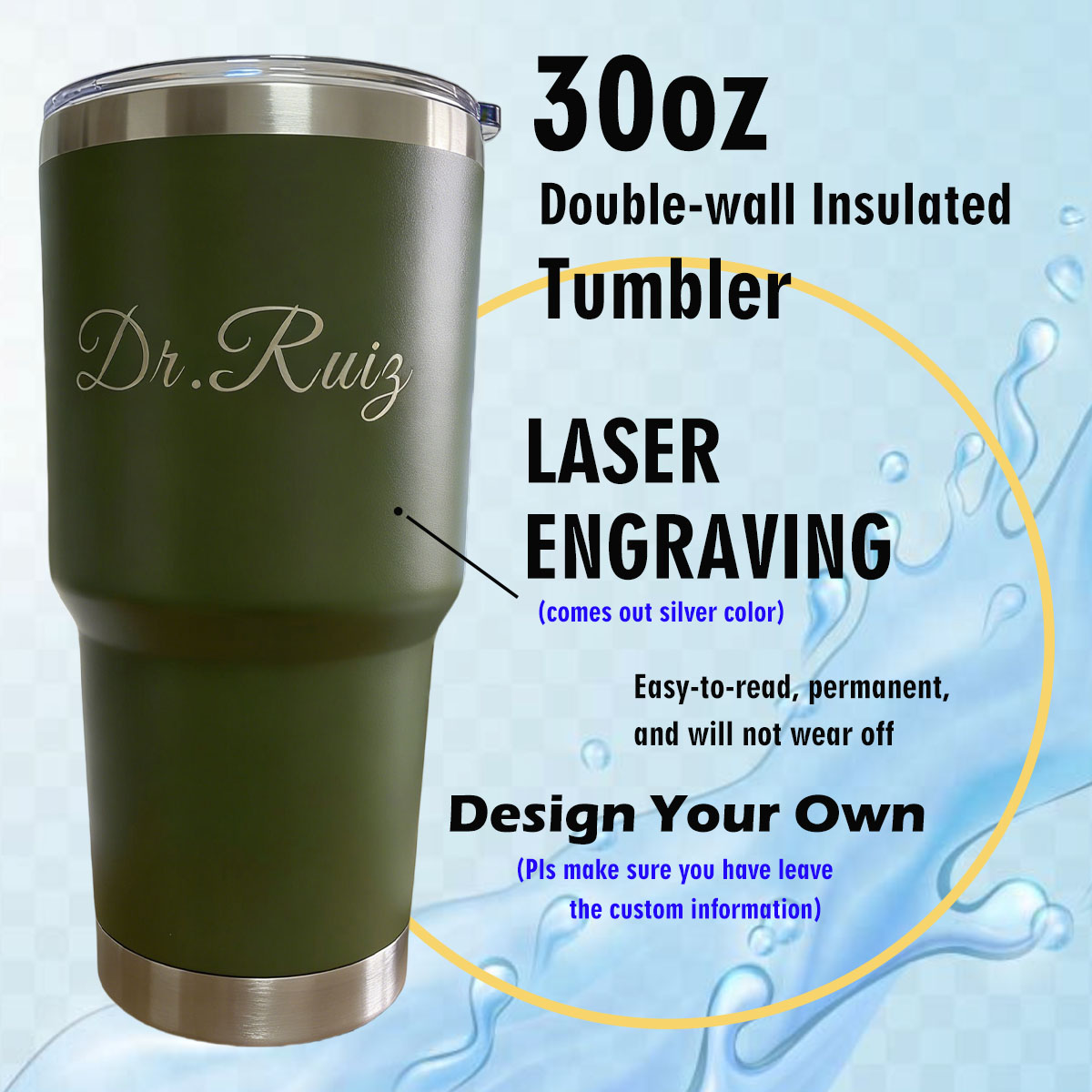 Custom Personalized 30 oz Vacu - огляд і ціна Flask Stainless Steel