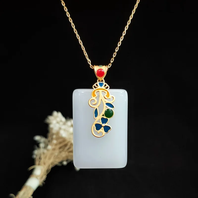 Jade Pendant Necklace Amulet C - огляд і ціна Men Accessories Silver