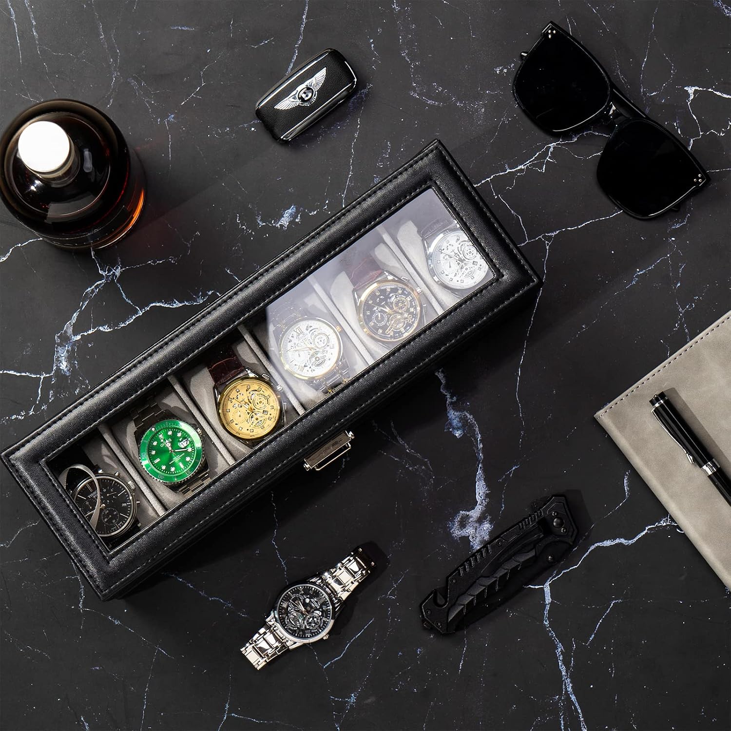 Watch Box 6 Slot with Drawer f - огляд і ціна Men Accessories Drawer