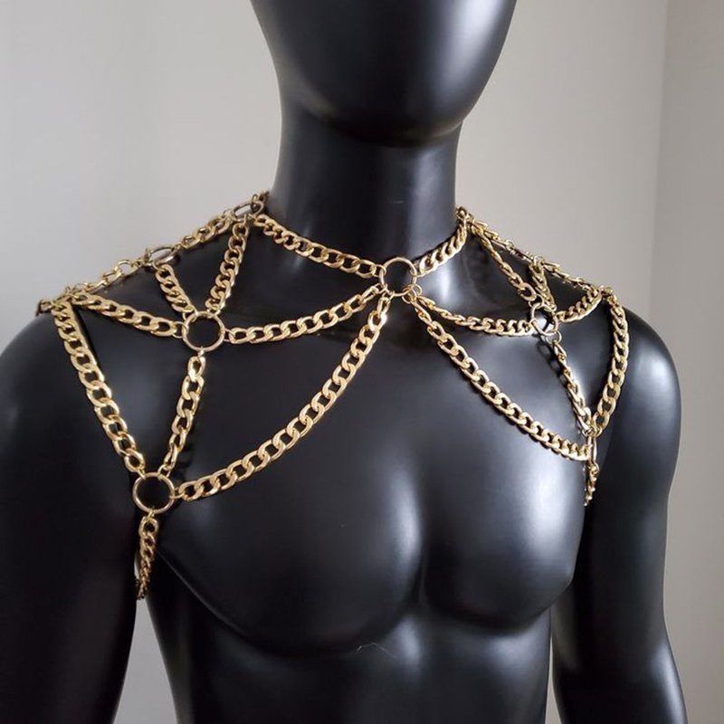 Punk Men Shoulder Body Chain B - огляд і ціна Men Accessories Silver