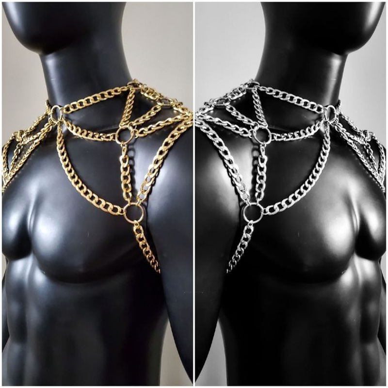 Punk Men Shoulder Body Chain B - огляд і ціна Men Accessories Silver