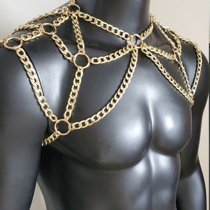 Punk Men Shoulder Body Chain B - огляд і ціна Men Accessories Silver