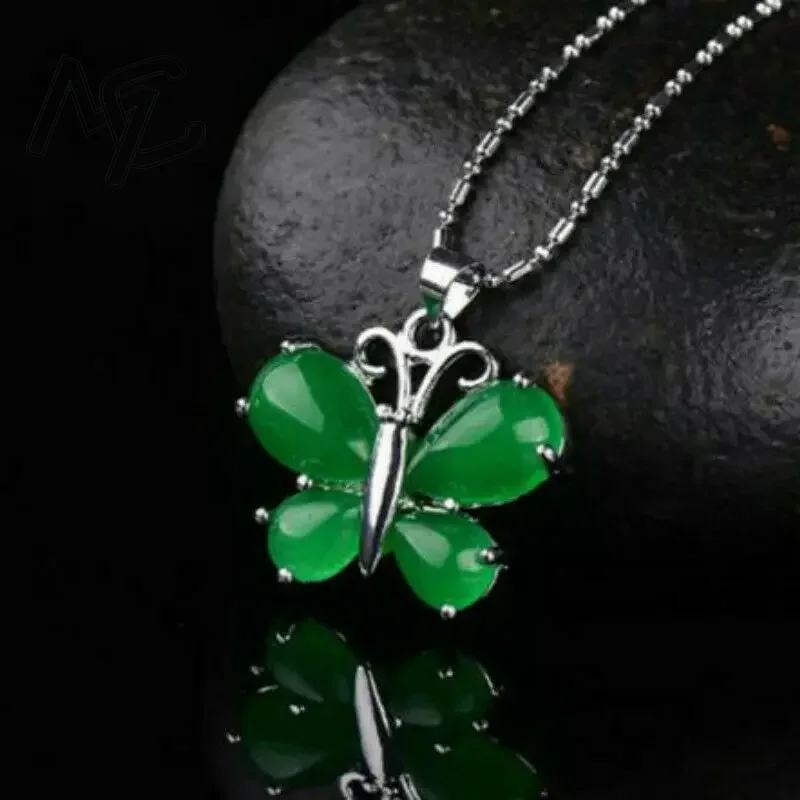 S925 Silver Green Jade Butterf - огляд і ціна Men Accessories Silver