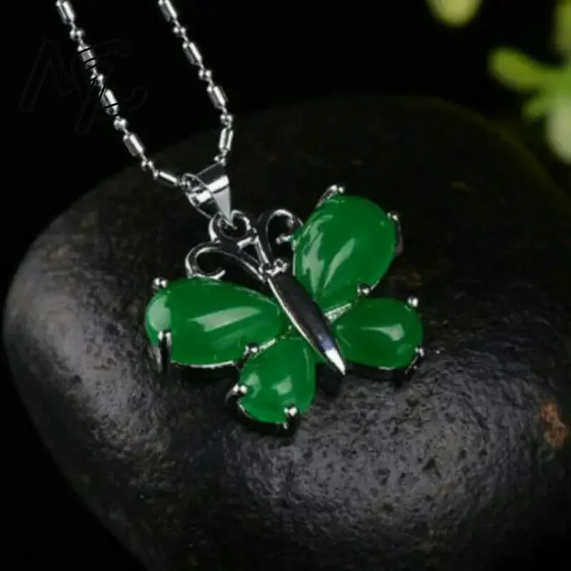 S925 Silver Green Jade Butterf - огляд і ціна Men Accessories Silver