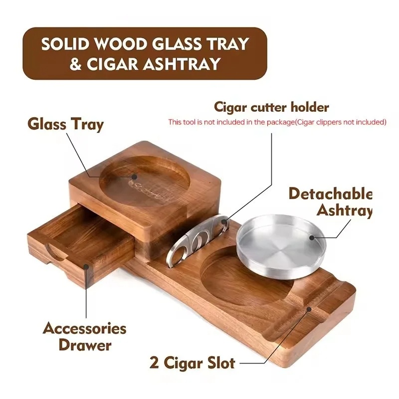Wooden Cigar Ashtray with Draw - огляд і ціна Men Accessories Drawer