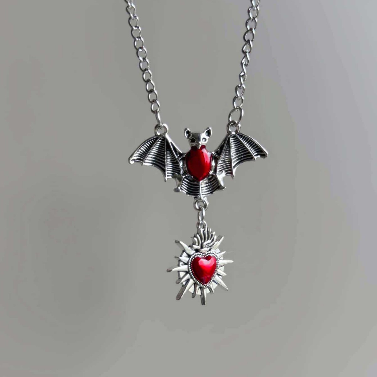Spike Heart Bat Necklace, Goth - огляд і ціна Men'S Victorian Accessories