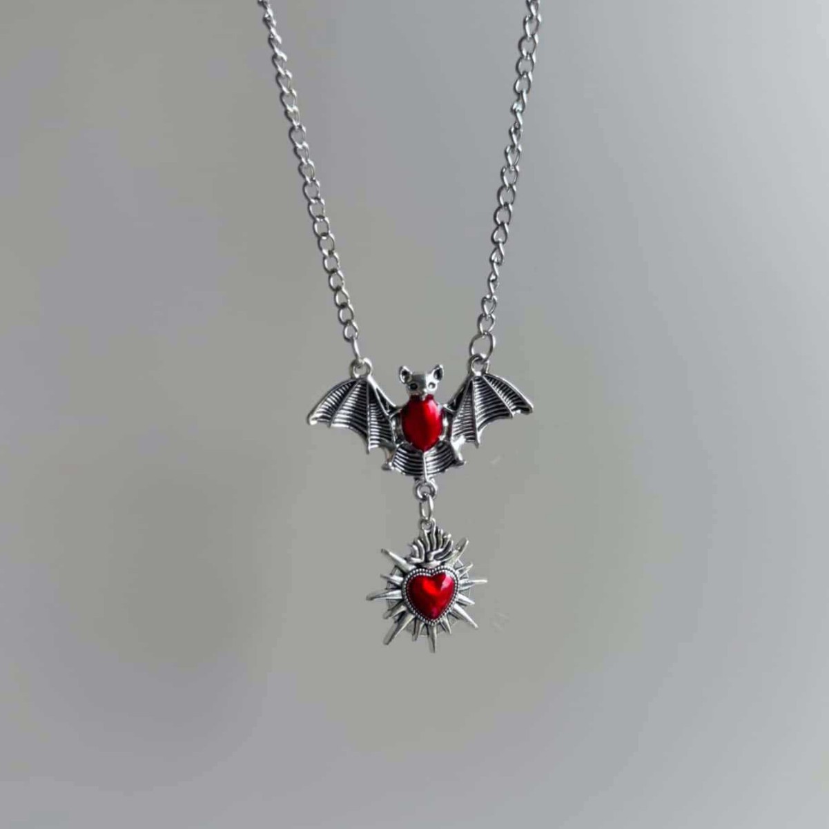 Spike Heart Bat Necklace, Goth - огляд і ціна Men'S Victorian Accessories