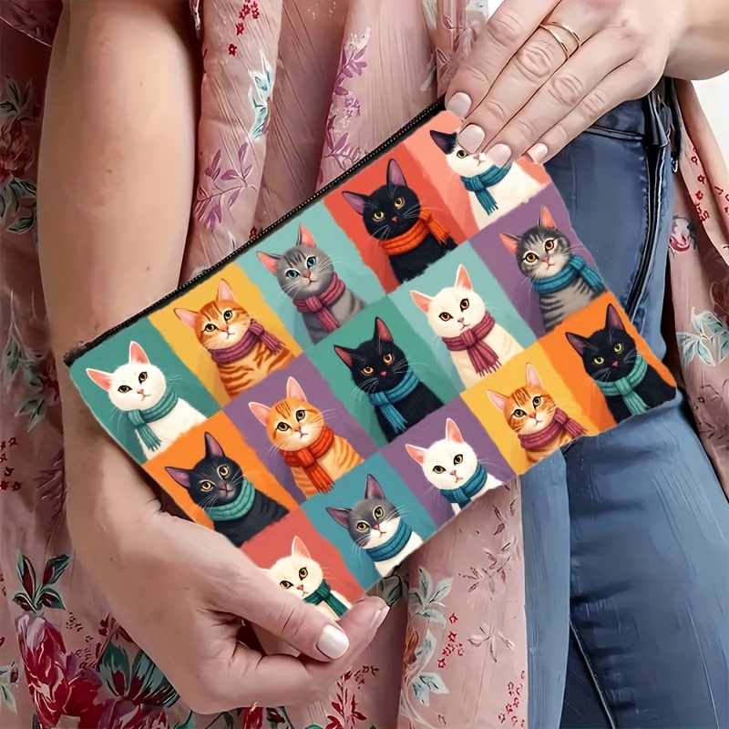 Cute Cat Print Makeup Bag, Zip - огляд і ціна Travel Organizer Men