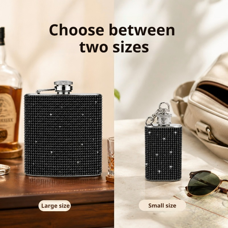 Rhinestone Portable Hip Flask  - огляд і ціна Flask Stainless Steel
